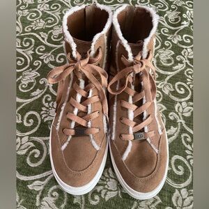 UGG Brown Ankle Boots with White Trim